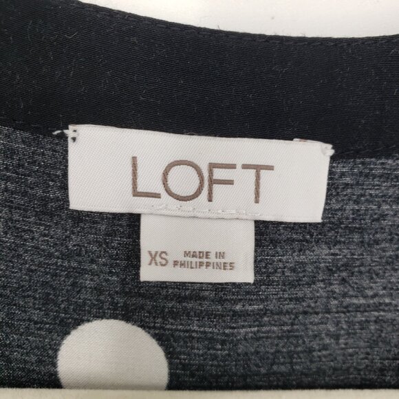 3/$25 LOFT Polka Dot Jumpsuit Pants XS Sleeveless Ruffle Trim Black - Picture 2 of 10